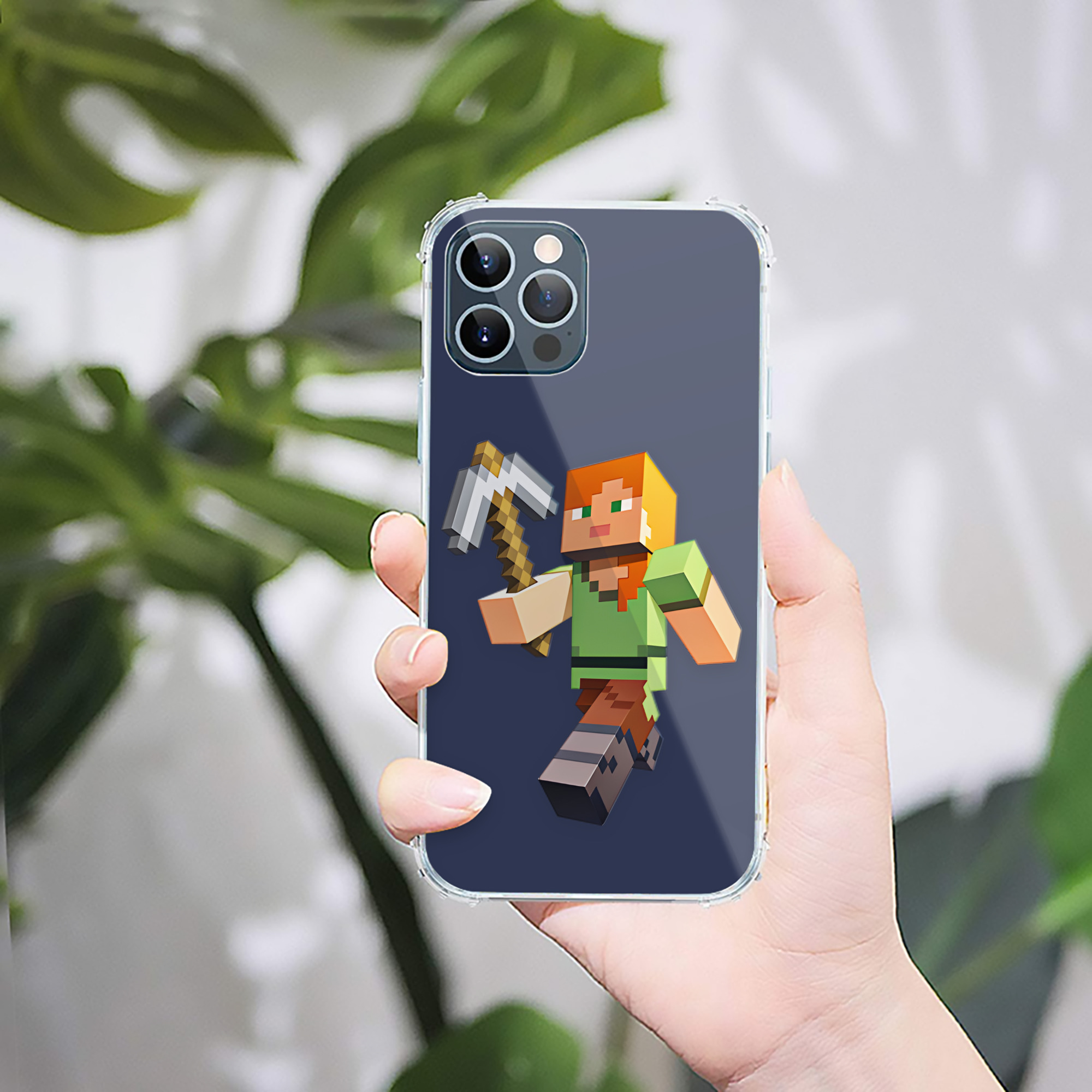（画像用） マインクラフト ブロックの世界 Minecraft MC Block world 【iPhone 12シリーズ対応】透明スマホケース（クリアソフトケース）